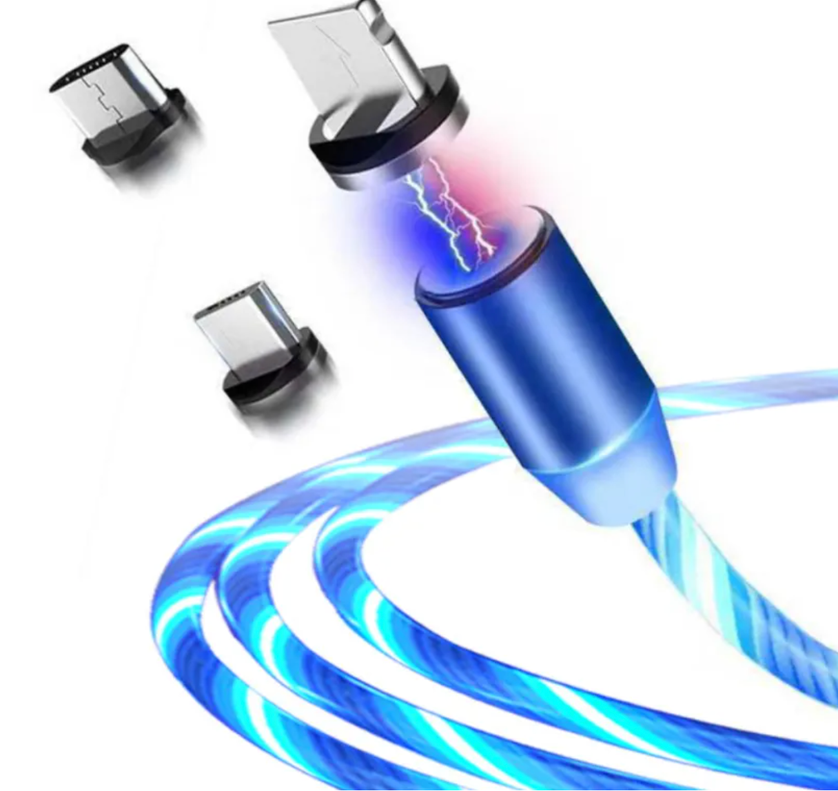 Flowing Light Magnetic Streamer Charging Cable for Iphone Android